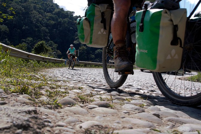 The dreaded sections of cobblestone road of Bolivia en route to Cochabamba.