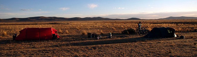 Camped in a field outside Culpapucho Belen on the way to La Paz.