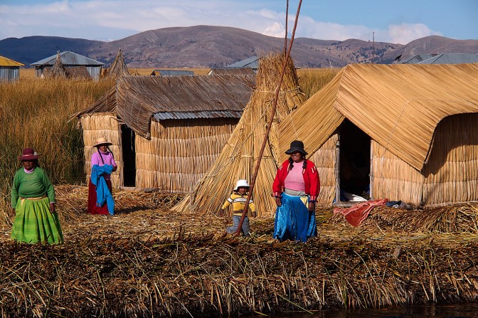 Landing at one of the floating islands.