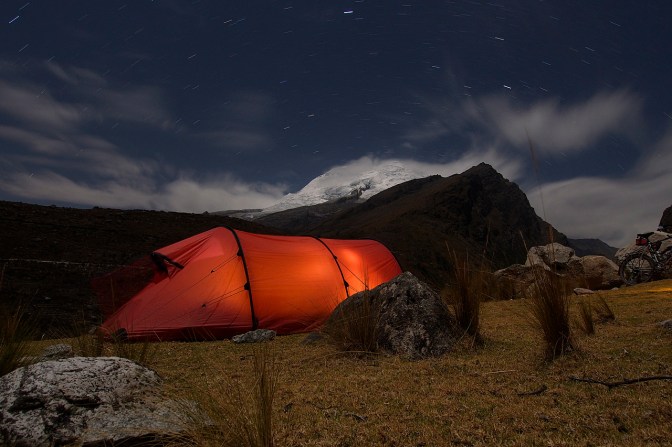 Camp at 3,500 meters below Huascarán.
