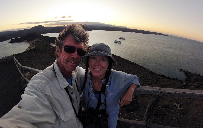 Selfie on top of Bartolomé Island.