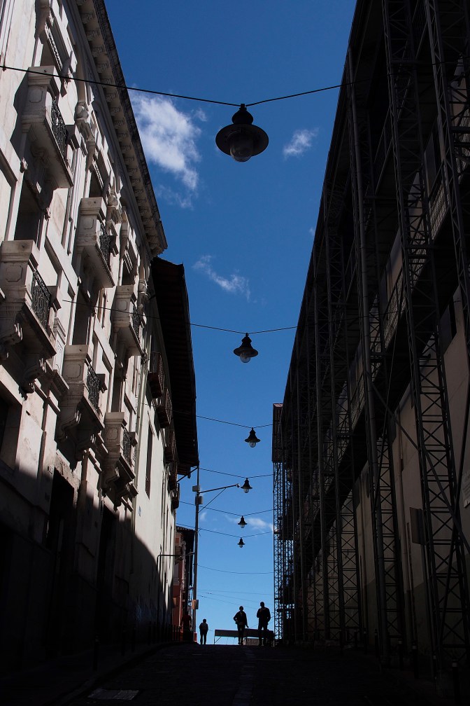 Looking up Calle Guayaquil from La Ronda.