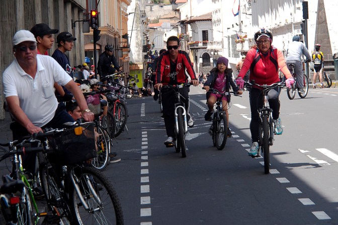 Old Town is closed to traffic on Sundays and bicycles take over the city.