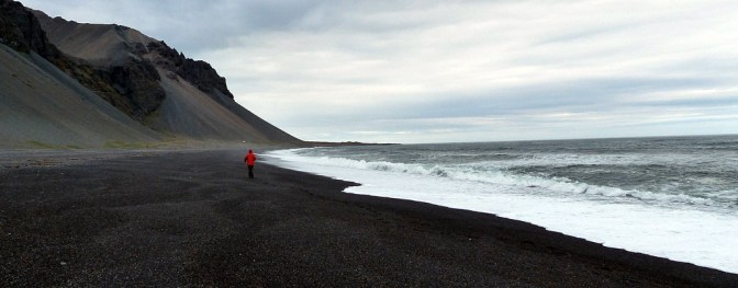 Walking the beach at Mordor in Iceland.