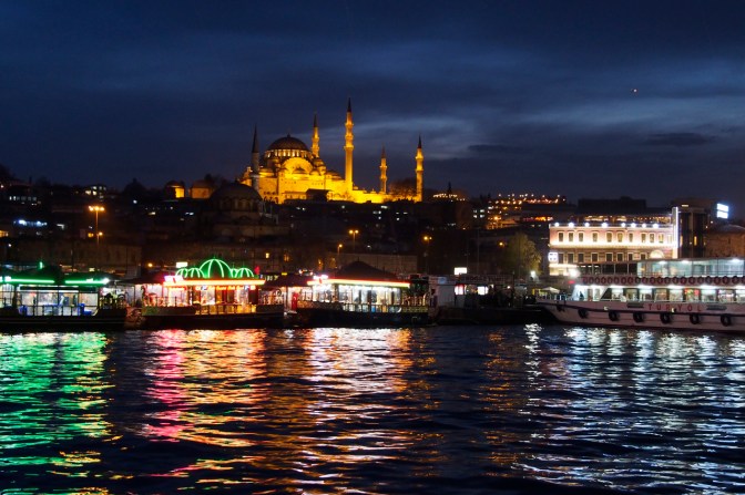 Looking to Suleymaniye Camii across the Golden Horn in Istanbul, Turkey.