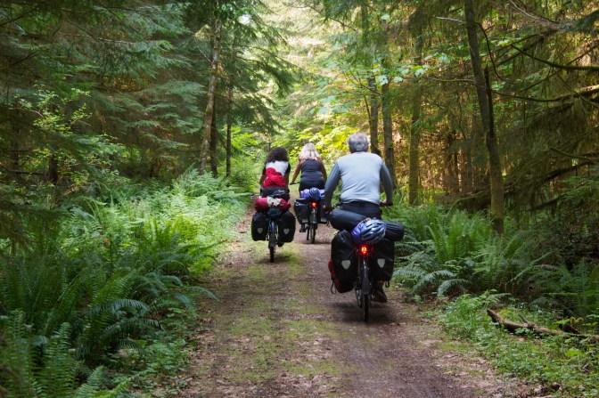 Heading west on the Cowichan Valley Trail.