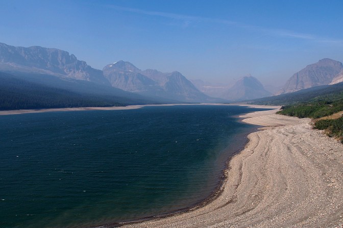 The smoke returning over Lake Shelburne from fires burning to the west.