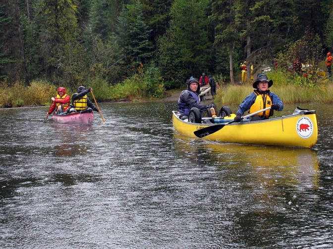 Setting off in the rain on Kibbee Lake.