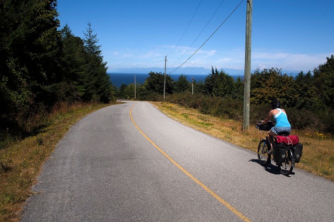 Riding north on Galiano Island.