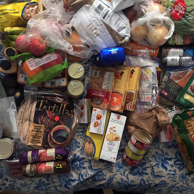 Our pile of food for the first leg of the trip.