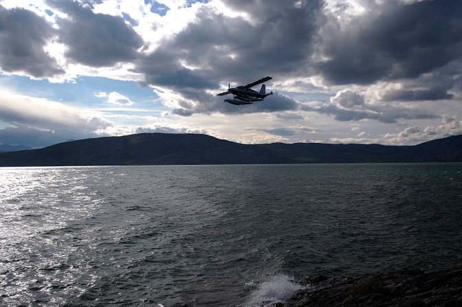 One of several passing float planes.